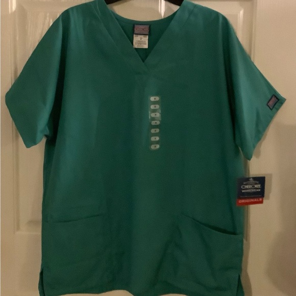 Cherokee Pants - Cherokee scrubs, green, size petite medium